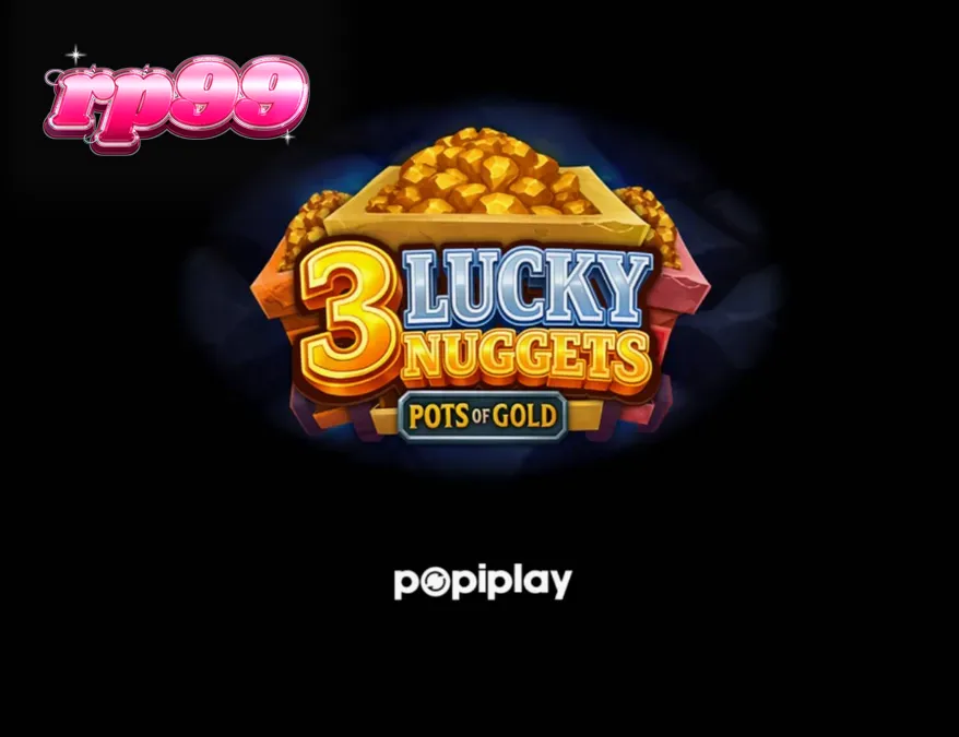 Tampilan visual slot 3 Lucky Nuggets dengan tema pertambangan emas